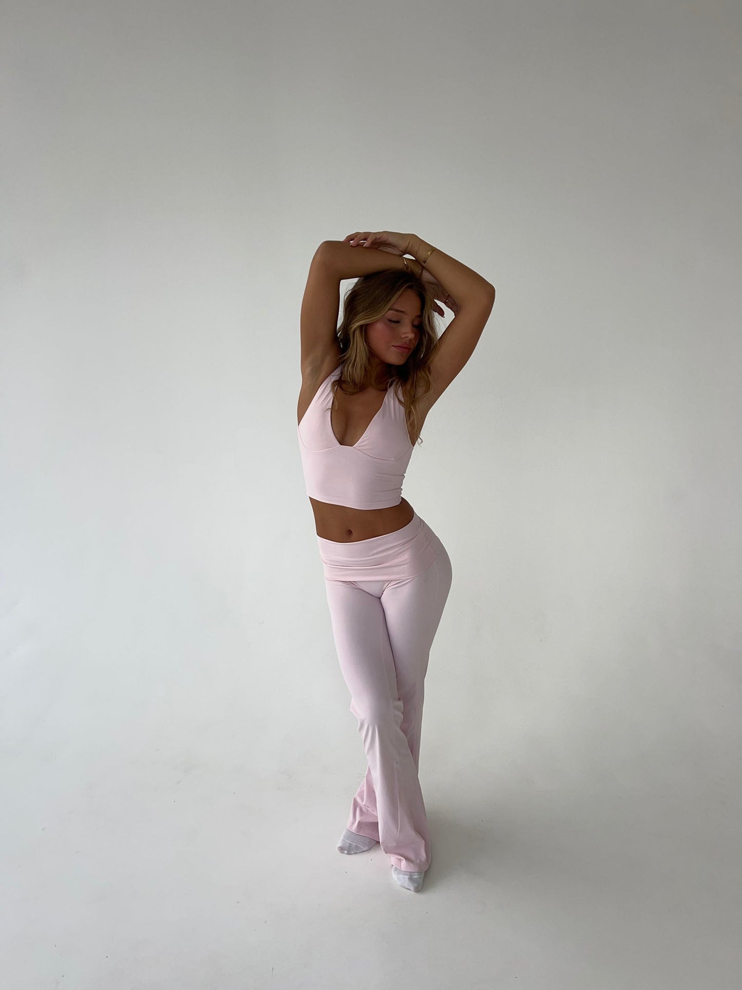 Legging Femme Extensible Taille Haute Coupe Évasée Confort