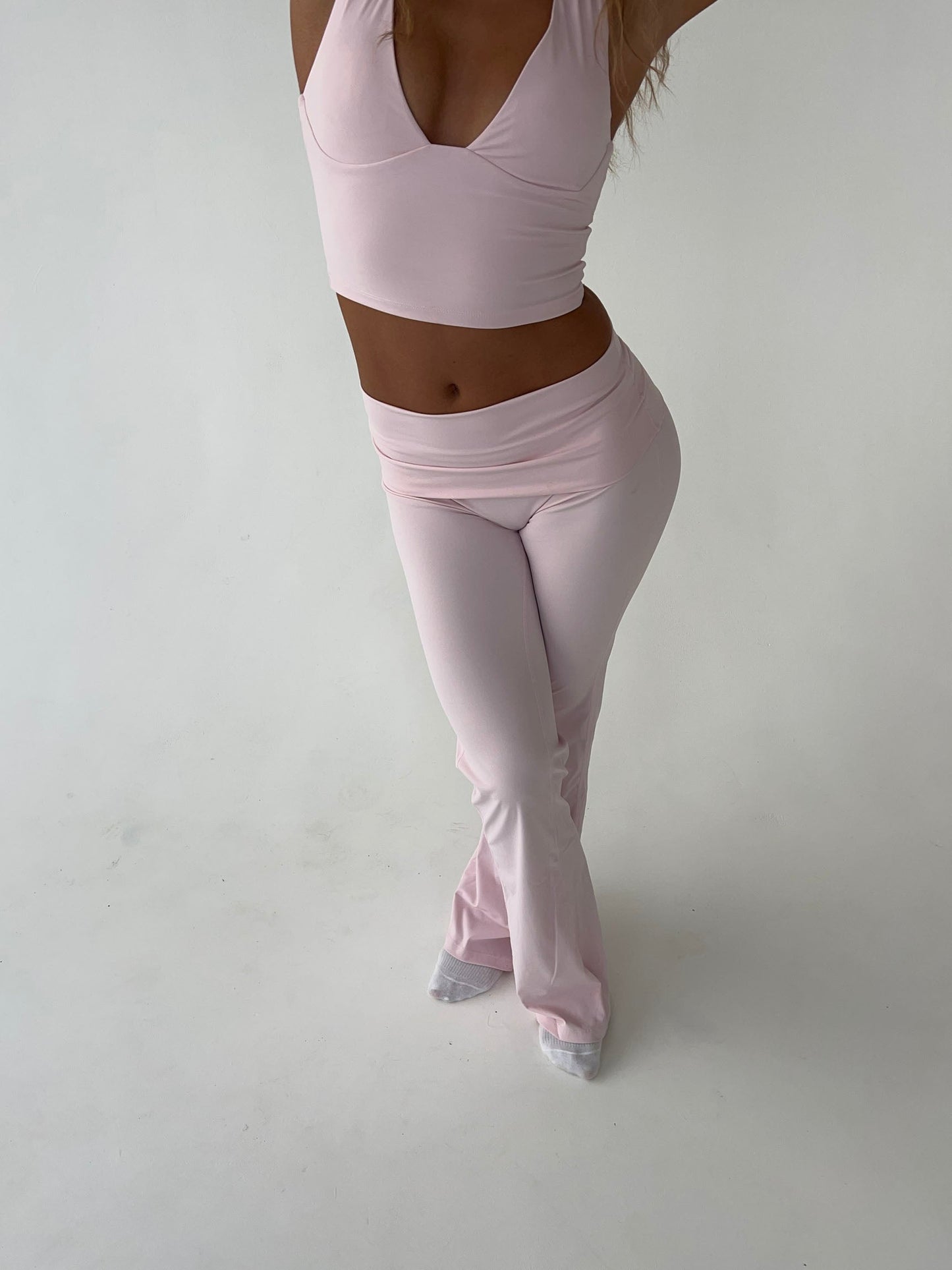 Legging Femme Extensible Taille Haute Coupe Évasée Confort