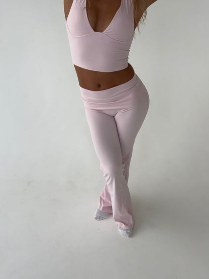 Legging Femme Extensible Taille Haute Coupe Évasée Confort