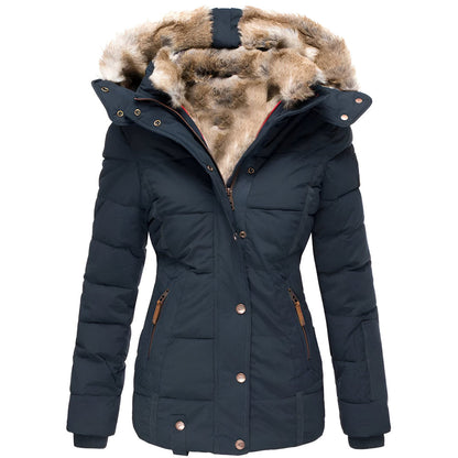 Veste Hiver Femme Tailleur avec Capuche