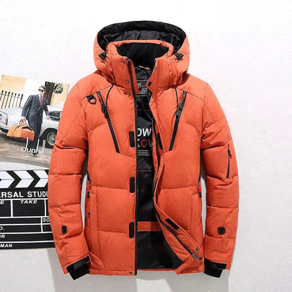 Veste d'hiver homme noir épais avec capuche