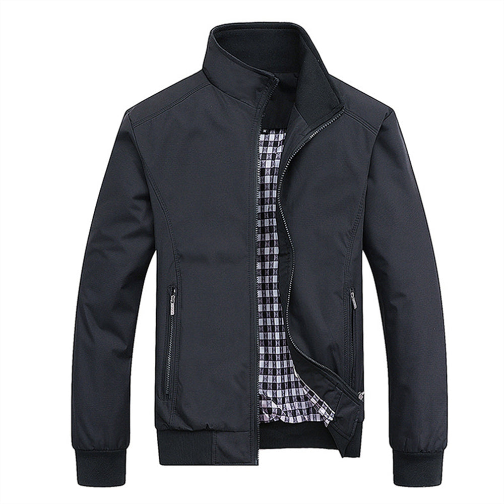 Veste Homme Noir Col Montant Style Chic