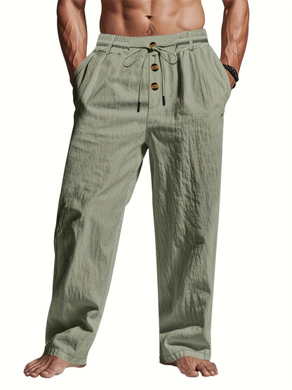 Pantalon Court Homme Léger avec Ceinture Élastique