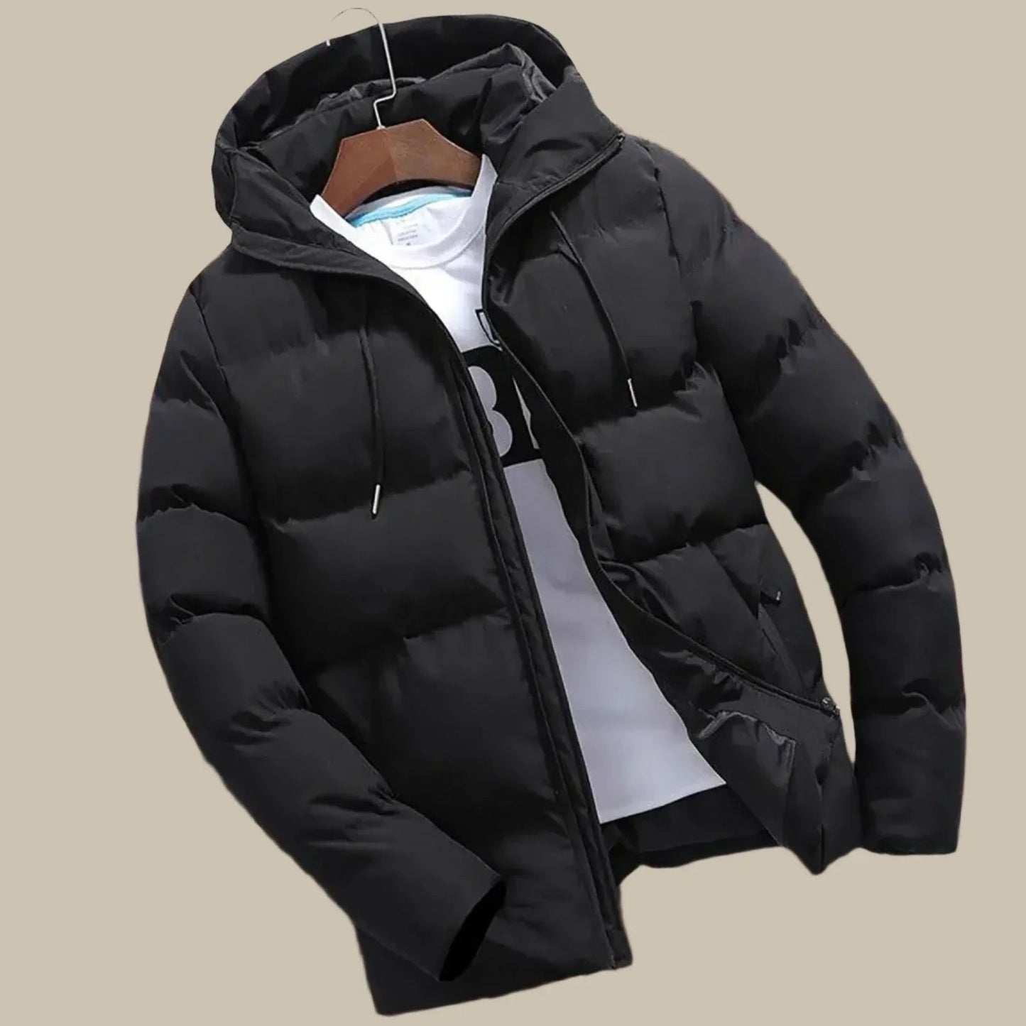 Veste polaire à capuche hommes marine épaisse et chaude