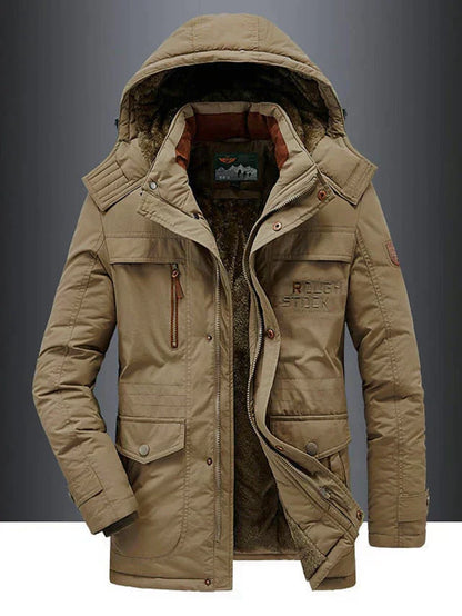 Veste homme hiver épaisse et chaude olive