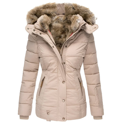 Veste Hiver Femme Tailleur avec Capuche
