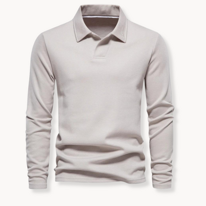 Chemise Polo Homme Marine Manches Longues Coton Classique