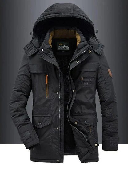 Veste homme hiver épaisse et chaude olive