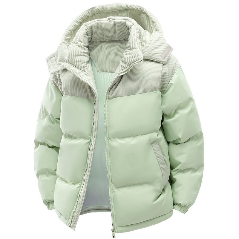 Veste Hiver Noire Élégante avec Capuche Amovible