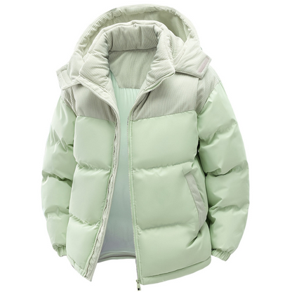 Veste Hiver Noire Élégante avec Capuche Amovible