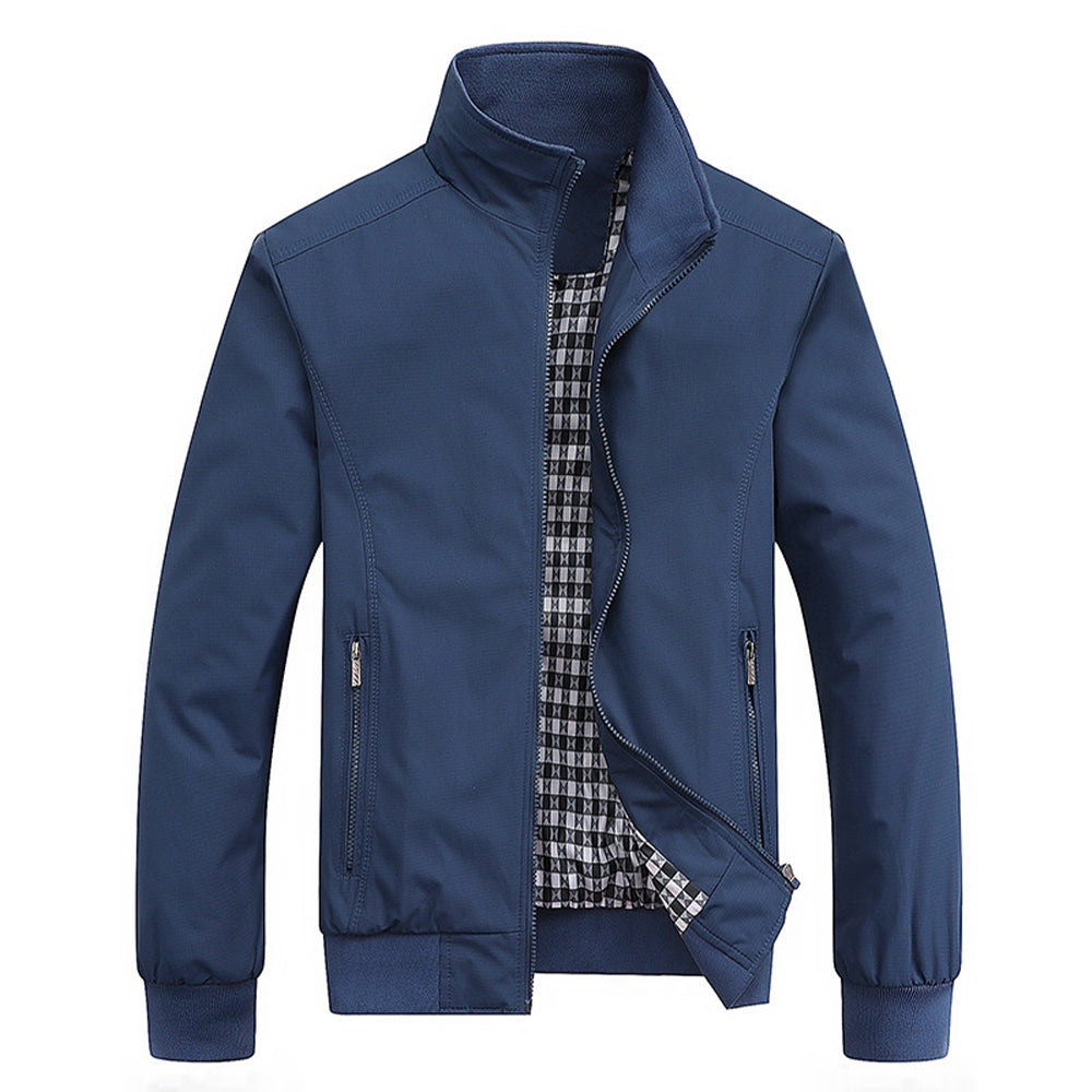Veste Homme Noir Col Montant Style Chic