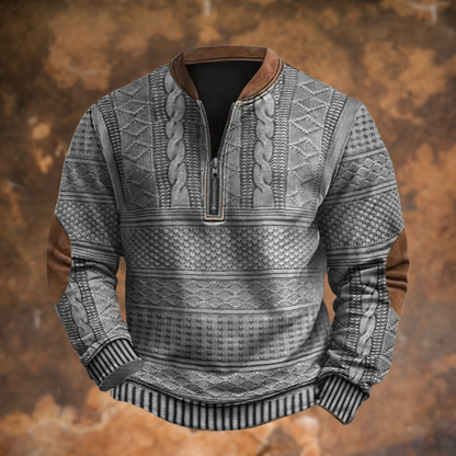 Pull Marin Élégant à Manches Longues et Fermeture Éclair