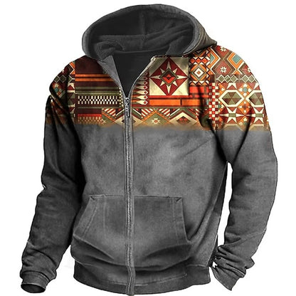 Blouson à capuche imprimé graphic moderne