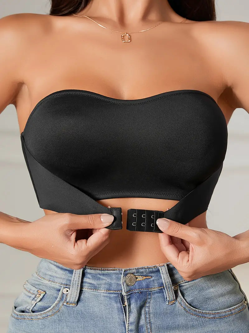 Top femme push-up noir sans bretelles élégant - PanierRoyale