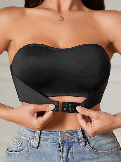 Top femme push-up noir sans bretelles élégant - PanierRoyale