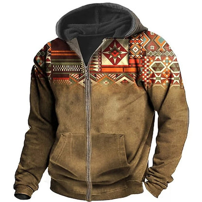 Blouson à capuche imprimé graphic moderne