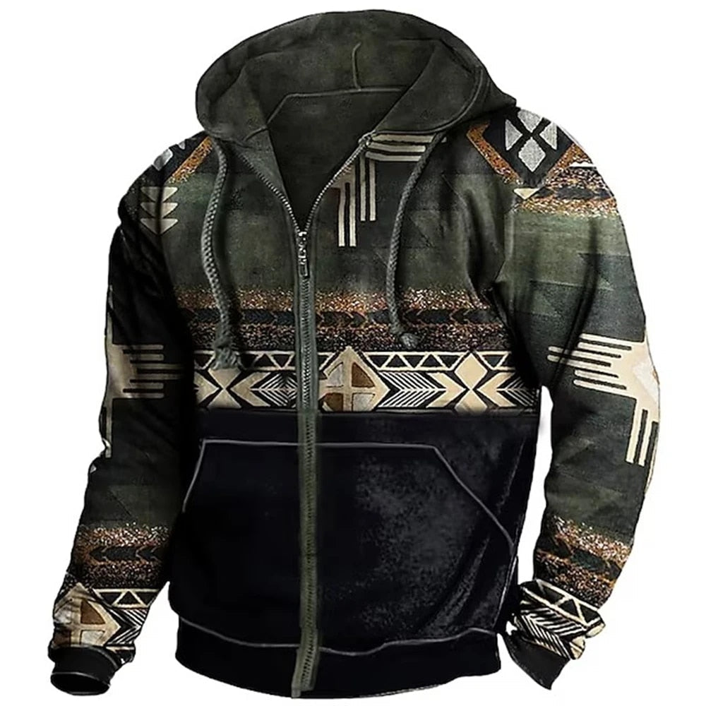 Blouson à capuche imprimé graphic moderne