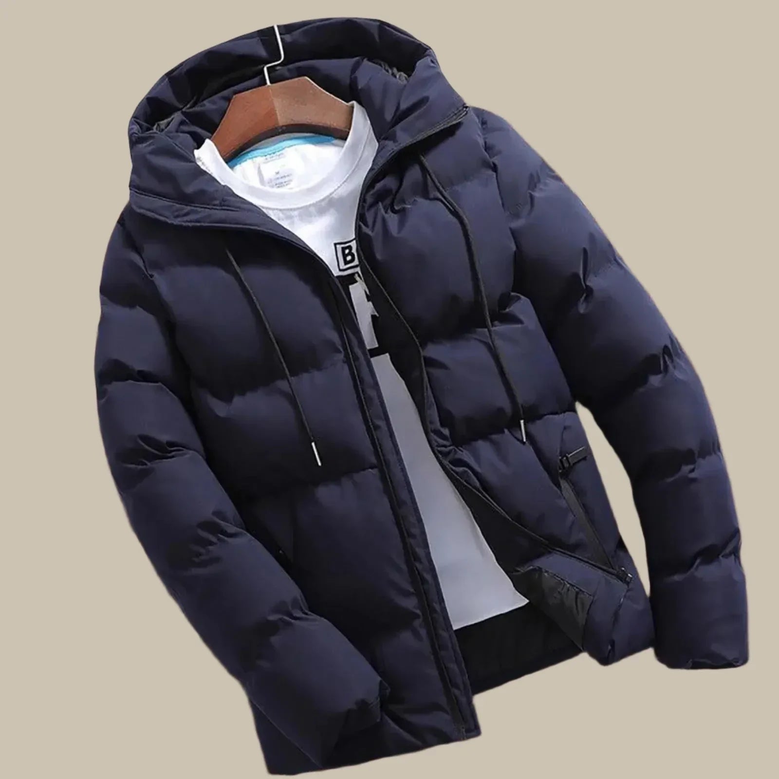 Veste polaire à capuche hommes marine épaisse et chaude - PanierRoyale