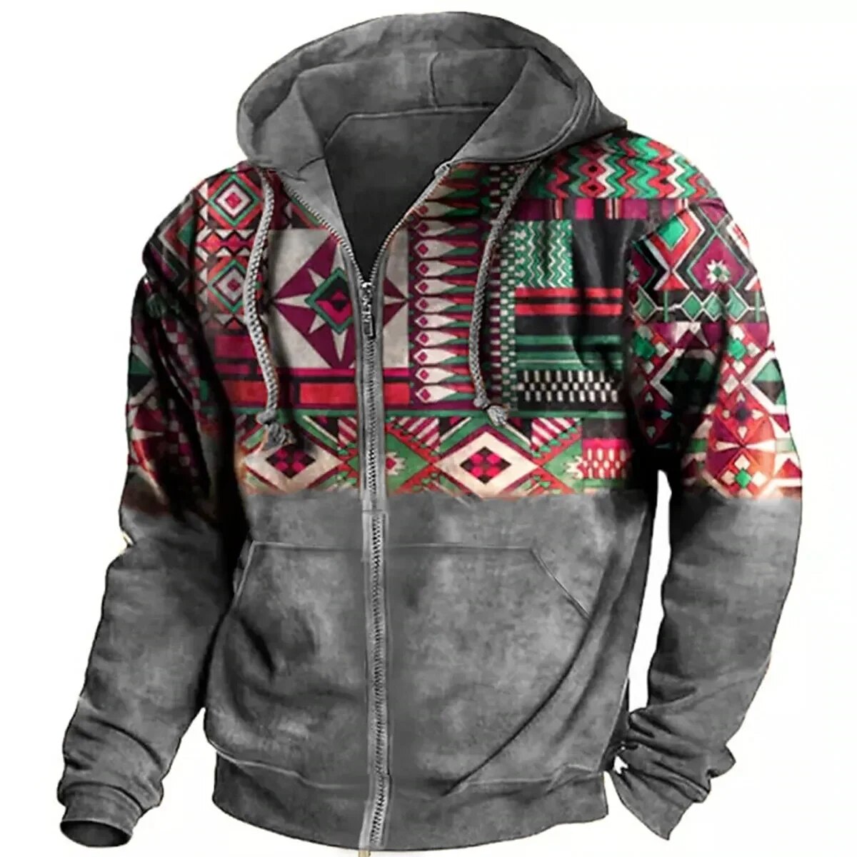 Blouson à capuche imprimé graphic moderne