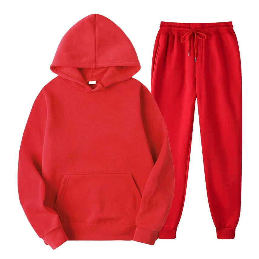 Survêtement Homme Sportif - Ensemble Sweat à Capuche et Pantalon Élastique Lightweight