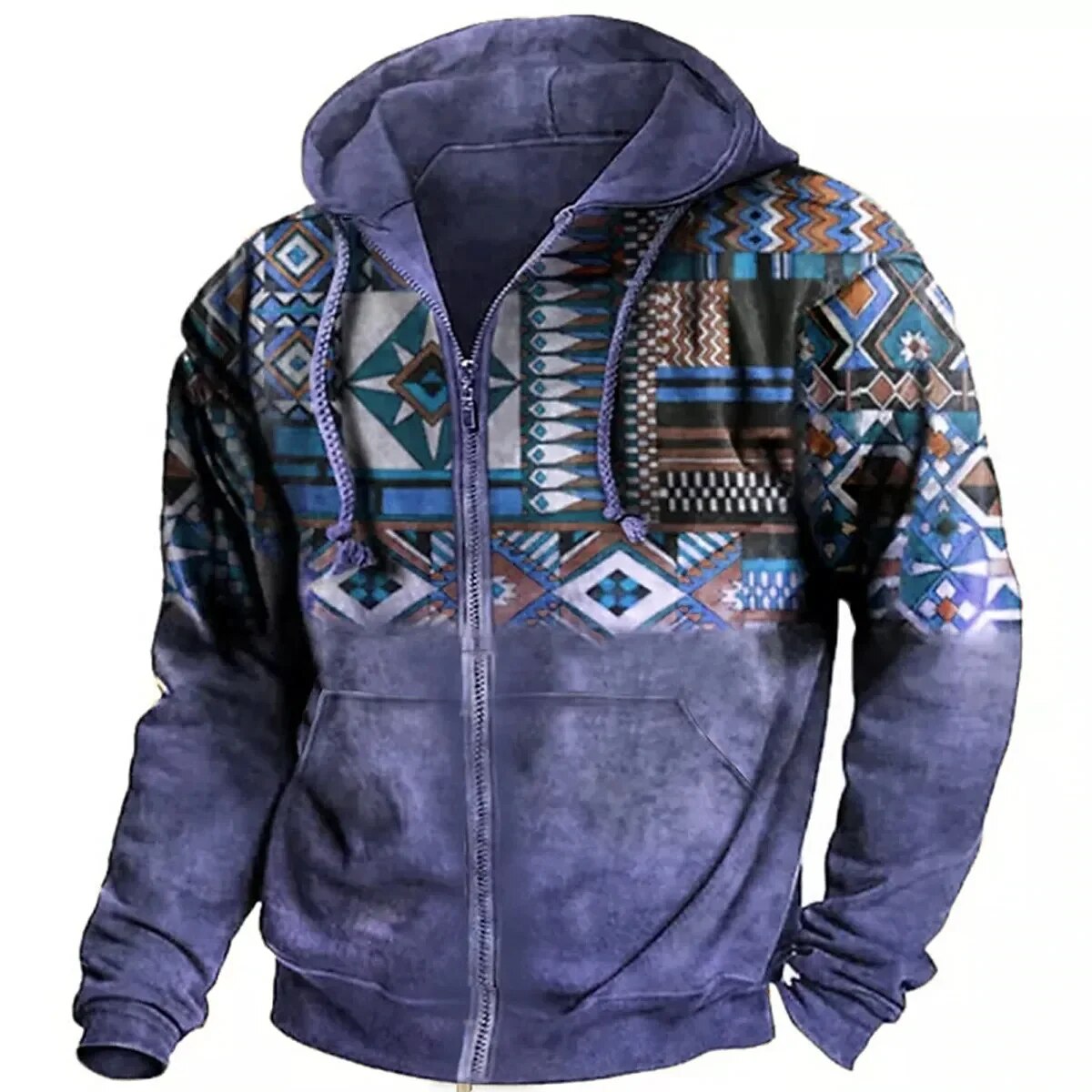 Blouson à capuche imprimé graphic moderne