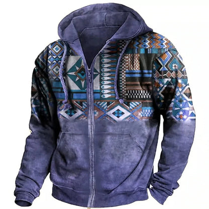 Blouson à capuche imprimé graphic moderne