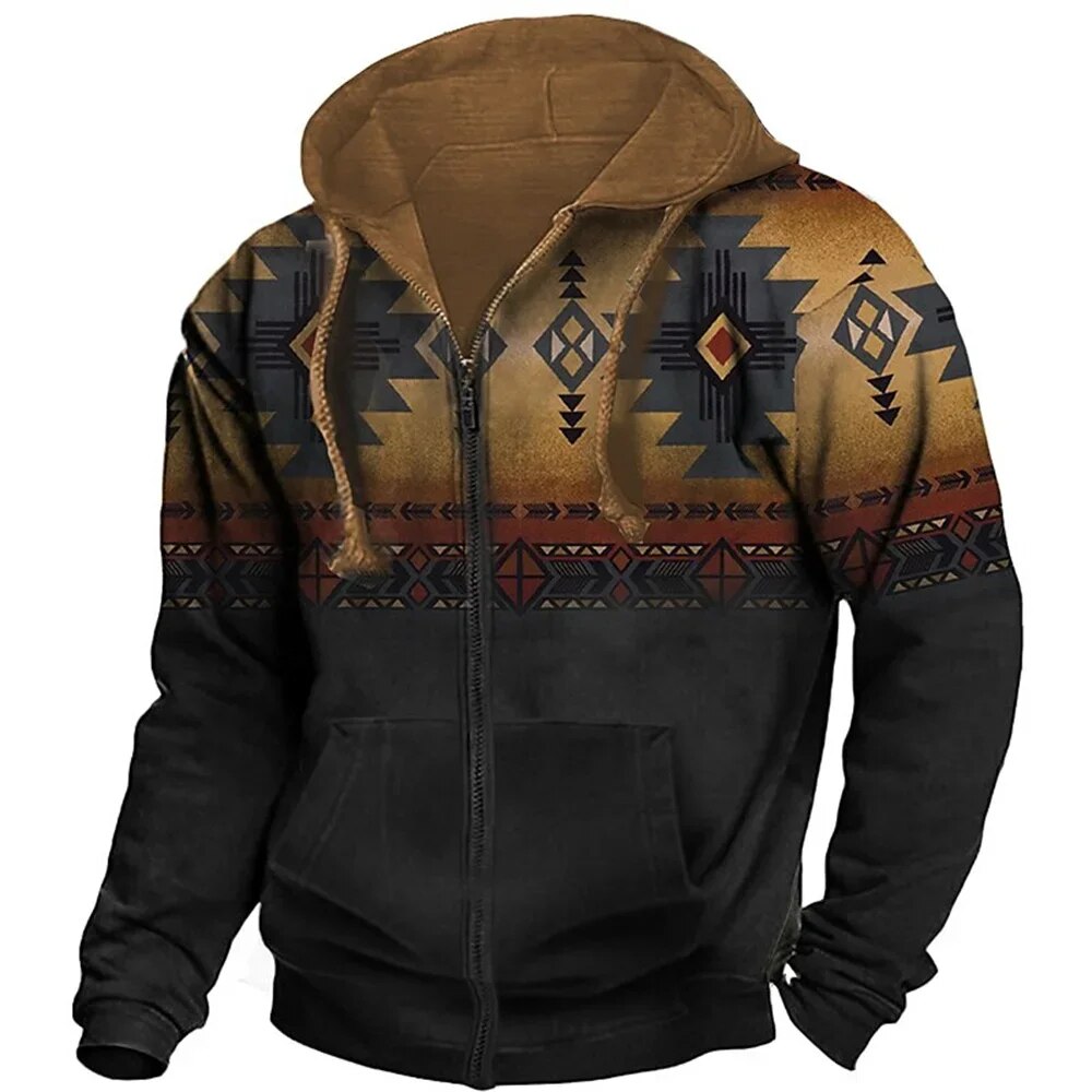 Blouson à capuche imprimé graphic moderne