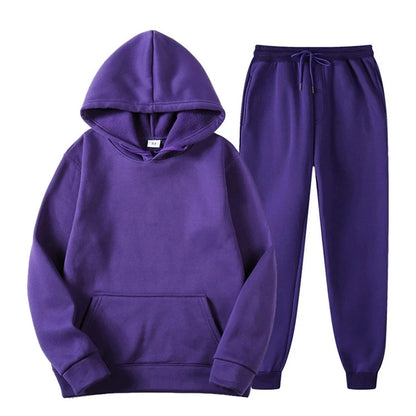 Survêtement Homme Sportif - Ensemble Sweat à Capuche et Pantalon Élastique Lightweight