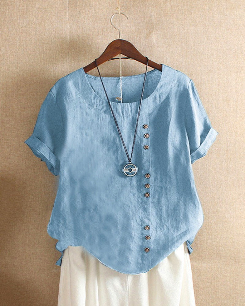 Blouse Femme Décontractée à Manches Courtes