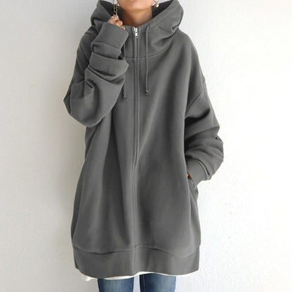 Sweat à capuche streetwear confortable avec poches et fermeture éclair - PanierRoyale