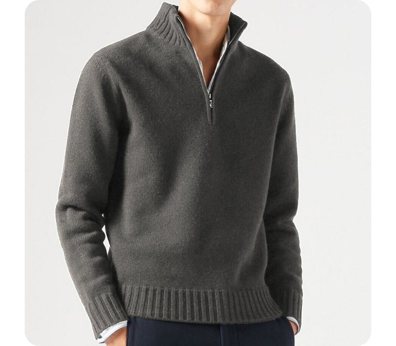 Pull Homme Décontracté à Fermeture Éclair Zip