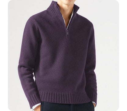 Pull Homme Décontracté à Fermeture Éclair Zip