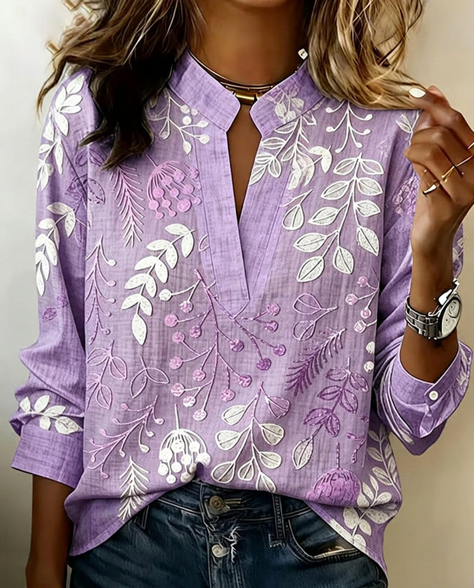 Chemisier Femme Fluidité Col V Imprimé Floral Coupe Élégante - PanierRoyale