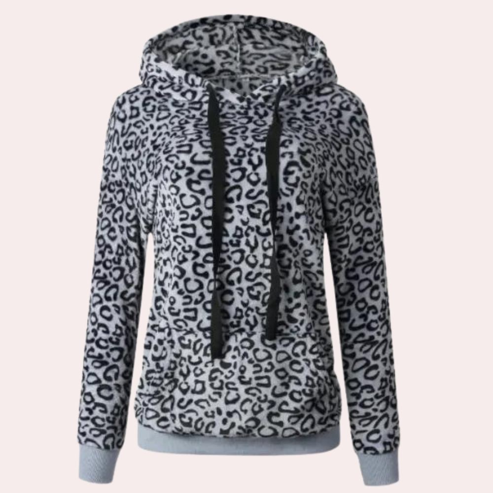 MOANNA - Sweat à Capuche à Imprimé Léopard pour Femme