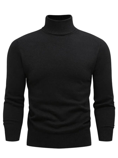 Pull Homme Col Roulé Chic Noir - PanierRoyale