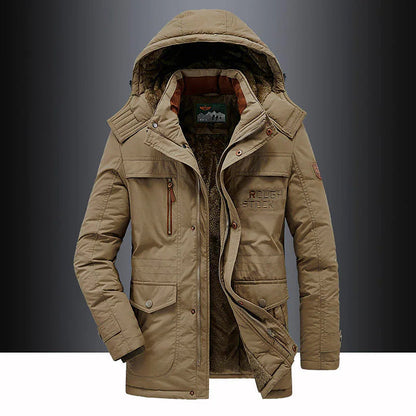 Parka Hiver Homme avec Capuchon et Fermeture Éclair