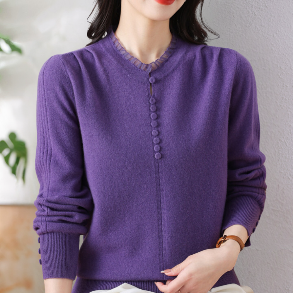 Pull Femme Élégant à Boutons en Maille Fine - PanierRoyale