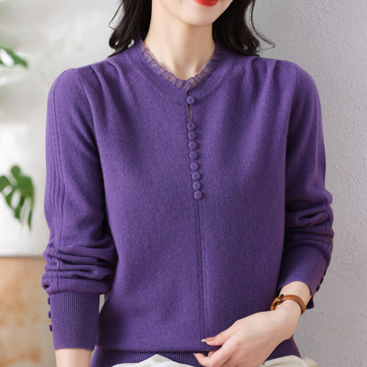 Pull Femme Élégant à Boutons en Maille Fine - PanierRoyale