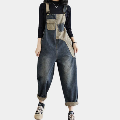 Salopette Femme Jeans Effet Usé