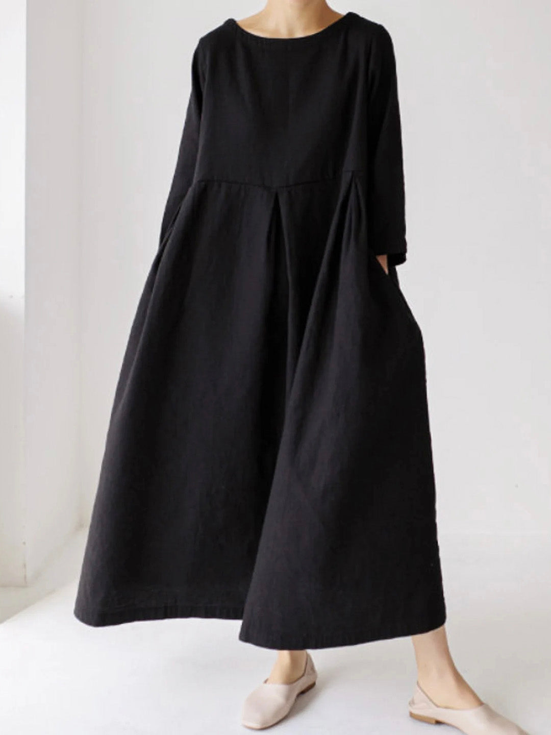 Robe Longue Femme Élégante en Lin pour Femme
