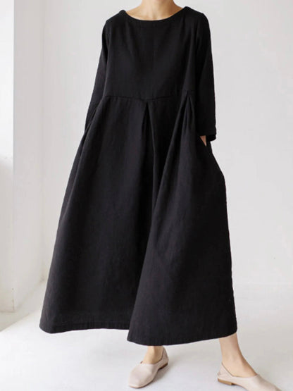Robe Longue Femme Élégante en Lin pour Femme