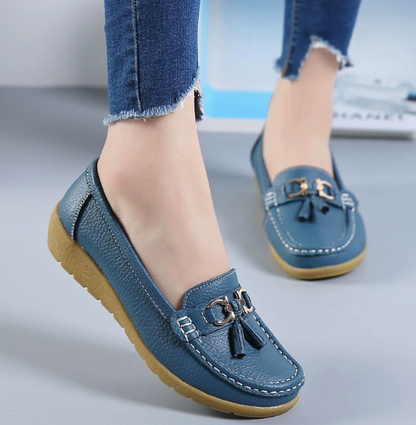 Mocassins Femme en Cuir Souple et Confortables