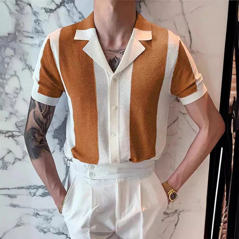 Chemise Coton Homme Manches Courtes Été