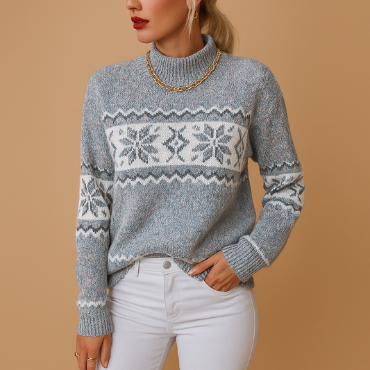 Pull Femme Laine Douce Bleu Marine - PanierRoyale