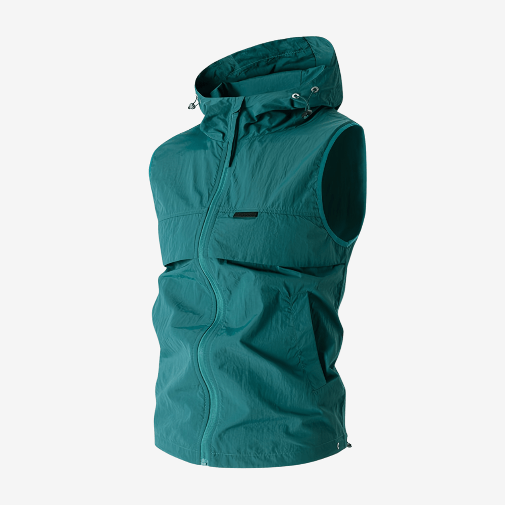 Gilet léger décontracté avec capuche et poches - luxestyle
