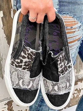 Baskets Femme à Talon Bas avec Patches Colorés