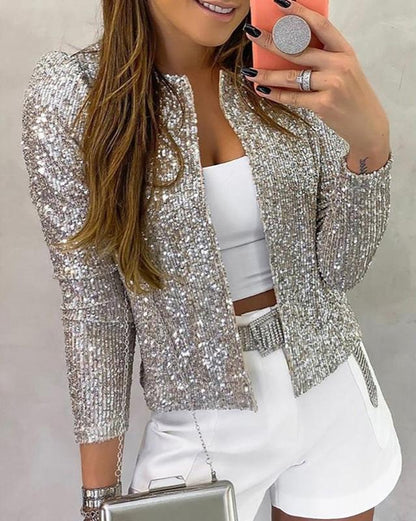 Veste Hiver Femme Élégante à Paillettes