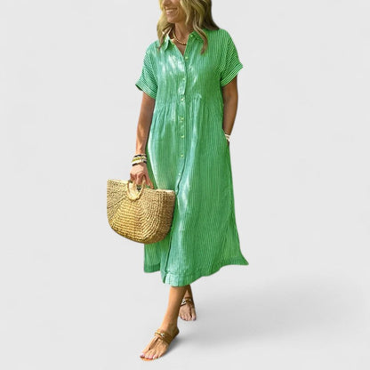Robe striée femme décontractée pour été