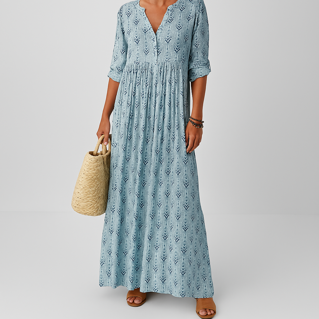 Robe Été Bohème Imprimée Manches Longues pour Femme - BerlinGlamour