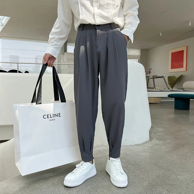 Pantalon Homme Élégant Taille Étroite